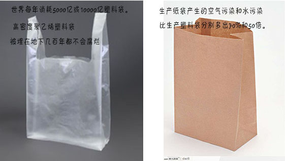 購物袋的選擇？塑料袋or紙袋（dài）？